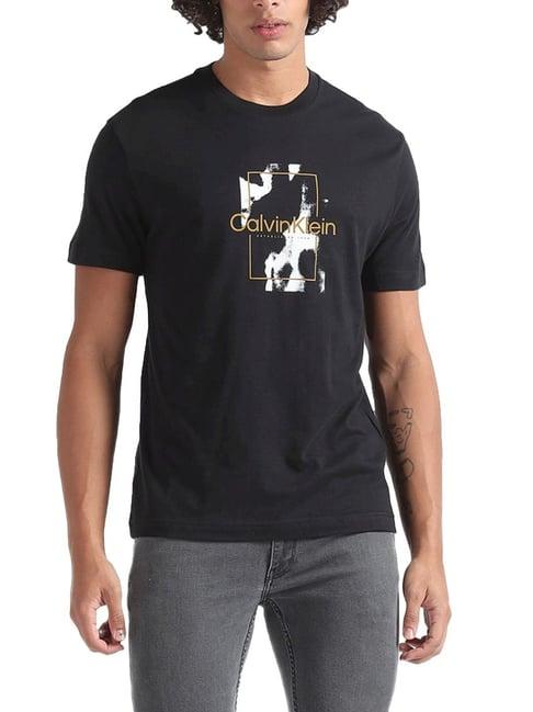 calvin klein jeans black graphic regular fit t-shirt