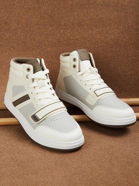 forca by lifestyle men's beige ankle high sneakers