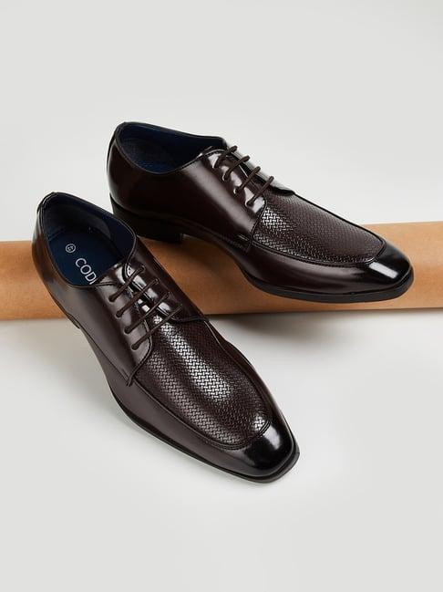 code by lifestyle men's brown derby shoes