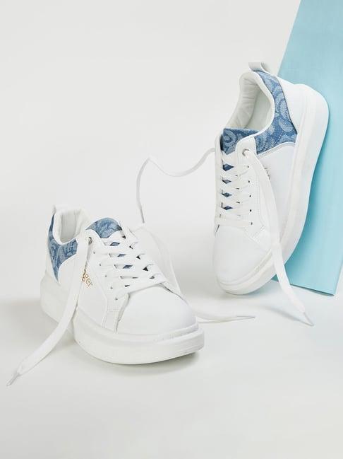 ginger by lifestyle women's white & blue sneakers