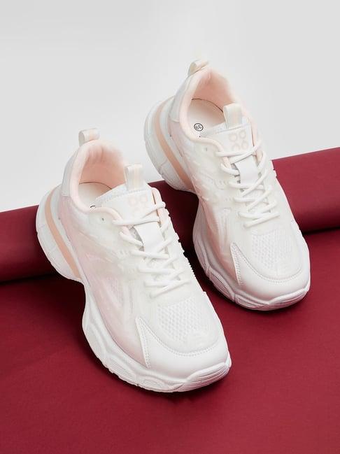 ginger by lifestyle women's white & pink running shoes