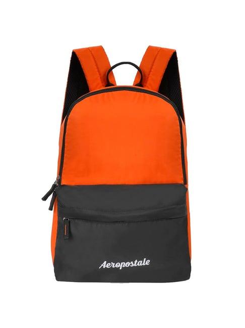 aeropostale orson orange polyester color block backpack - 10 ltrs