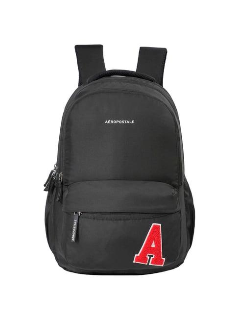 aeropostale marlin black polyester printed laptop backpack - 23 ltrs