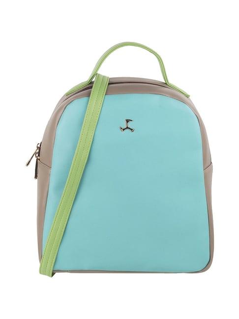 mochi green synthetic color block backpack