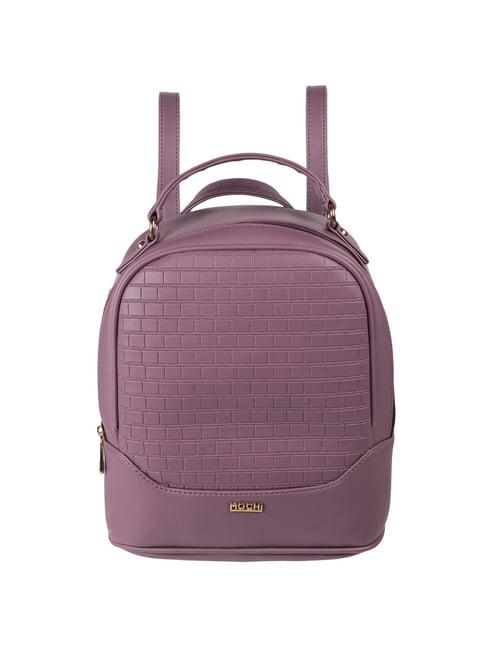 mochi purple synthetic textured backpack