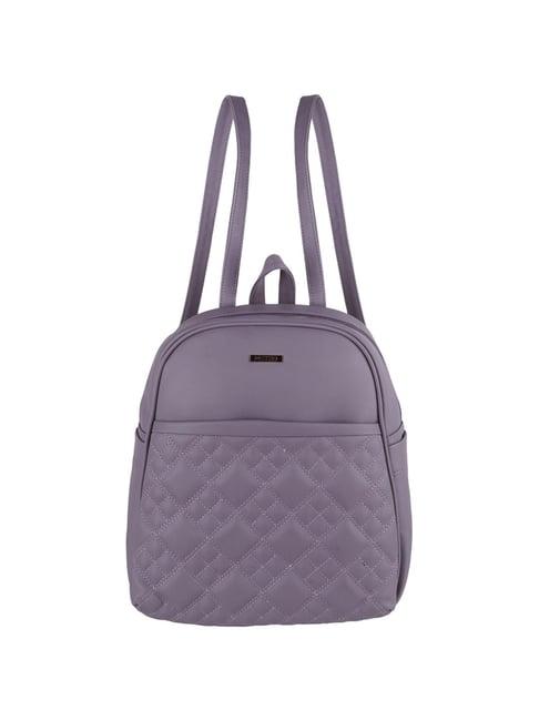 metro purple synthetic quilted backpack