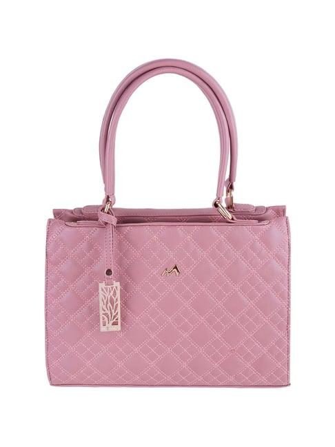 metro pink synthetic textured handbag