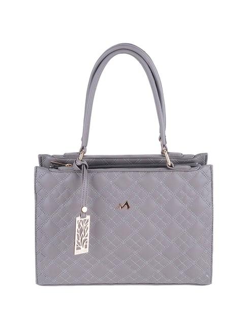 metro grey synthetic textured handbag