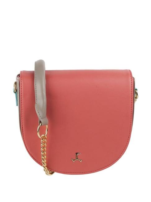 mochi peach synthetic solid sling handbag