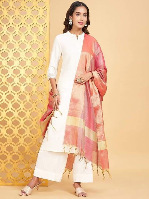 rangmanch by pantaloons pink plain dupatta