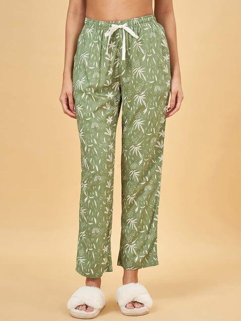 dreamz by pantaloons green floral print pyjamas