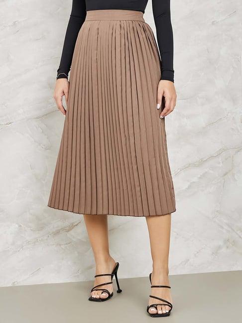 styli brown a-line skirt