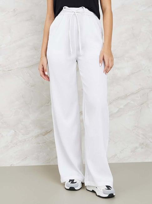 styli off-white high rise flared pants