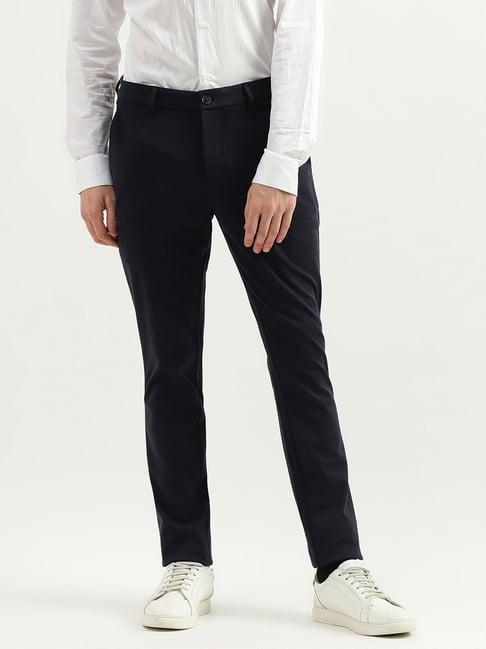 united colors of benetton blue slim fit trousers