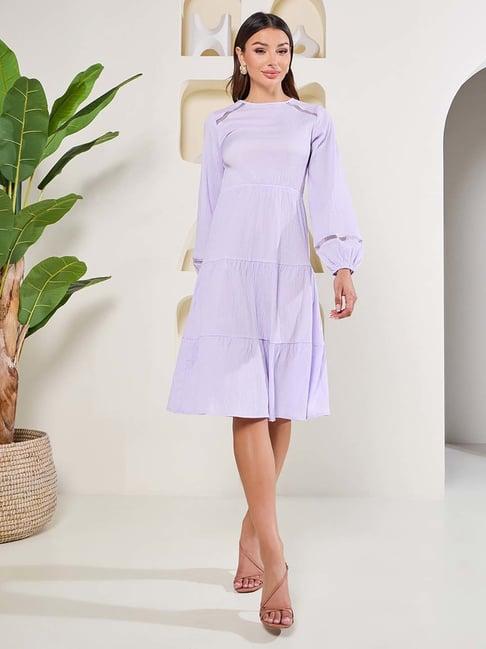 styli purple regular fit a-line dress