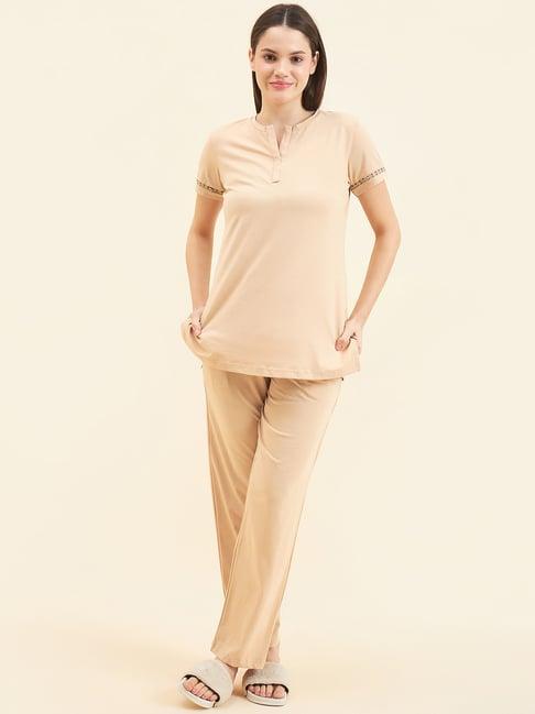 sweet dreams beige top with pyjamas