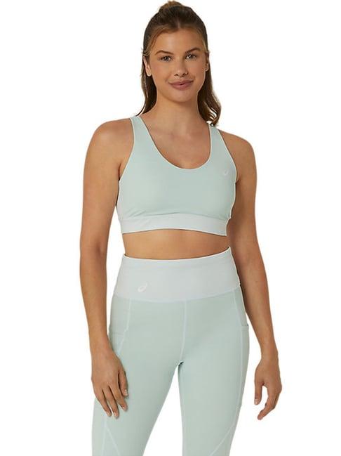 asics blue plain sports bra