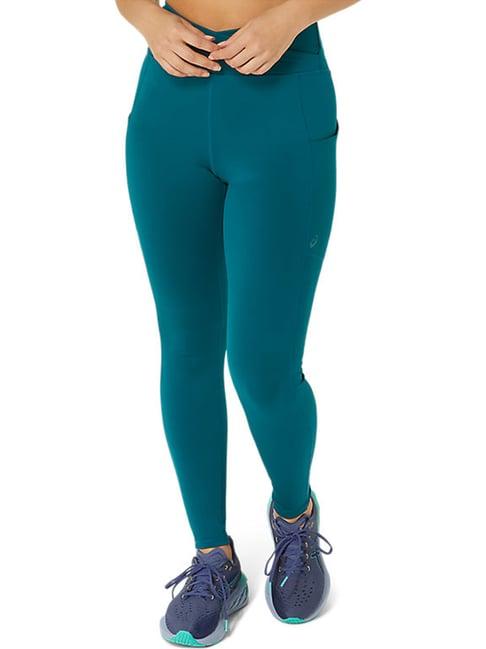 asics blue high rise sports tights