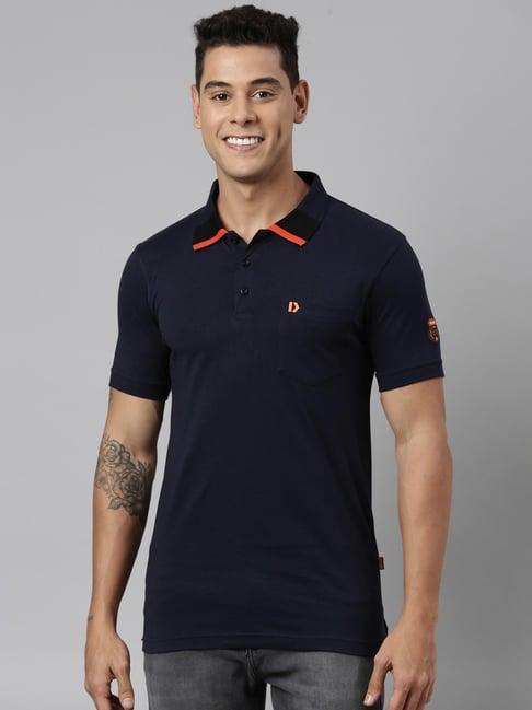 dixcy scott maximus blue cotton regular fit polo t-shirt