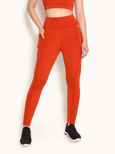 clovia orange active tights