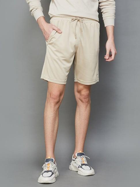 fame forever by lifestyle beige regular fit shorts