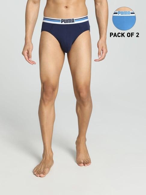 puma navy & star sapphire cotton regular fit briefs - pack of 2