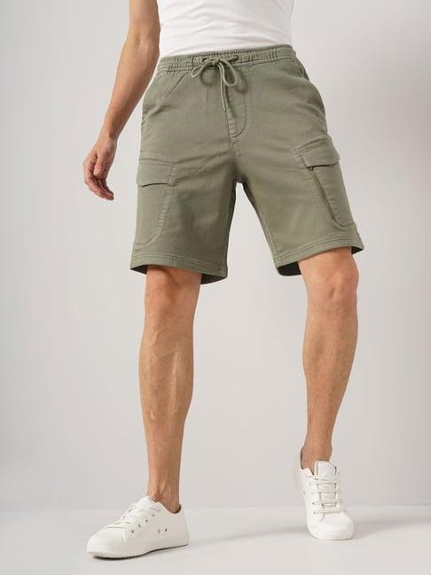 celio khaki loose fit cargo shorts