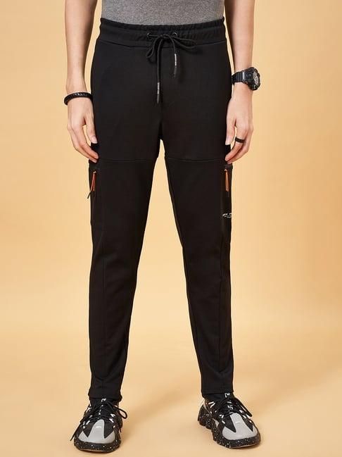 street 808 by pantaloons jet black regular fit trackpants