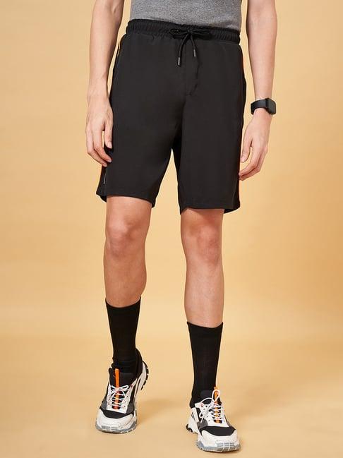 ajile by pantaloons jet black slim fit shorts