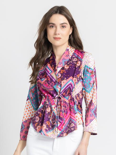 shaye purple floral print top