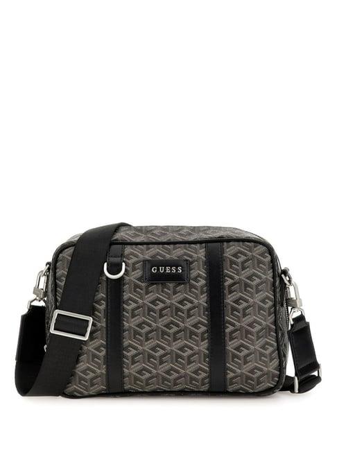 guess grey ederlo printed medium cross body bag