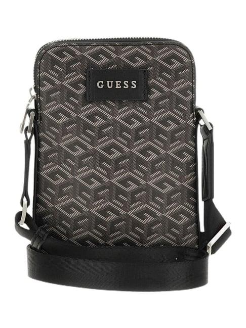 guess grey ederlo printed medium cross body bag