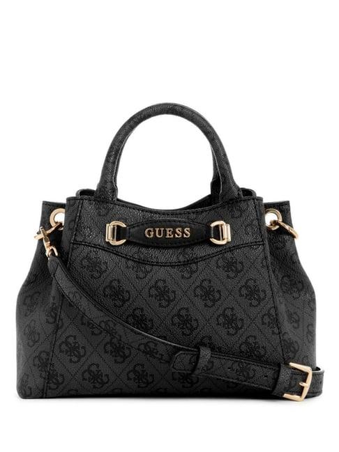 guess coal emera printed mini satchel