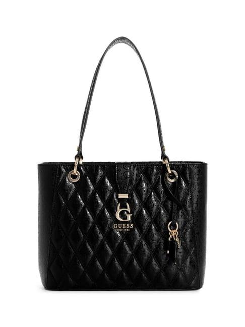 guess black adi quilted mini tote