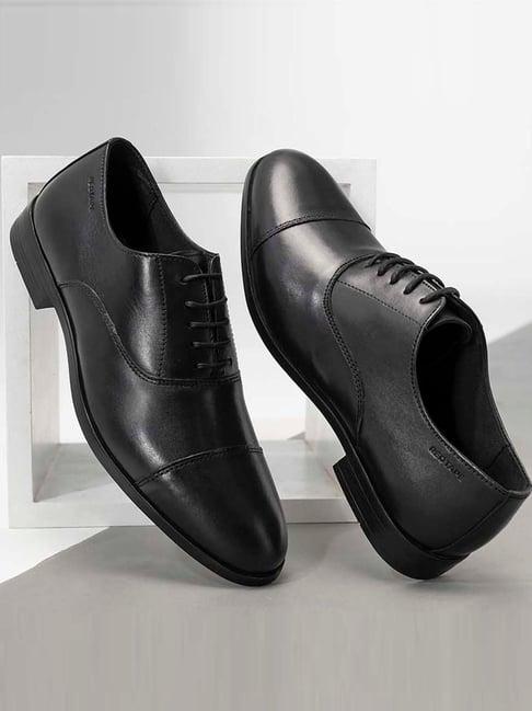 red tape men black derby shoes