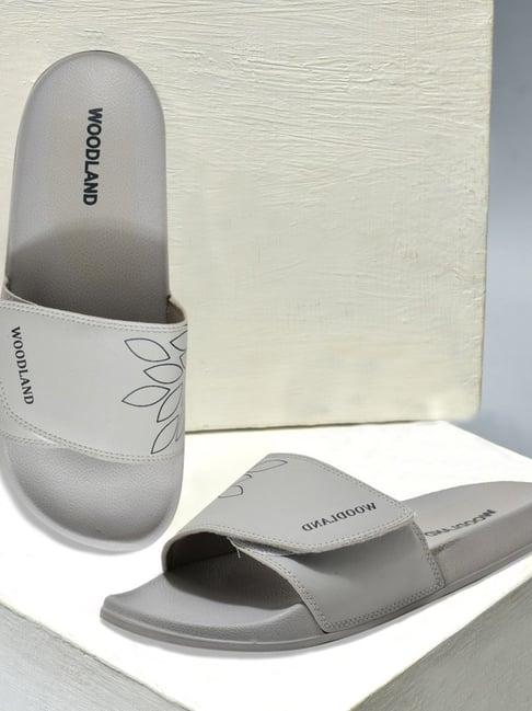 woodland men's light grey slides