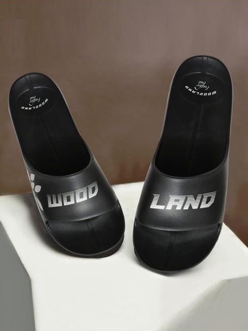 woodland men's black slides