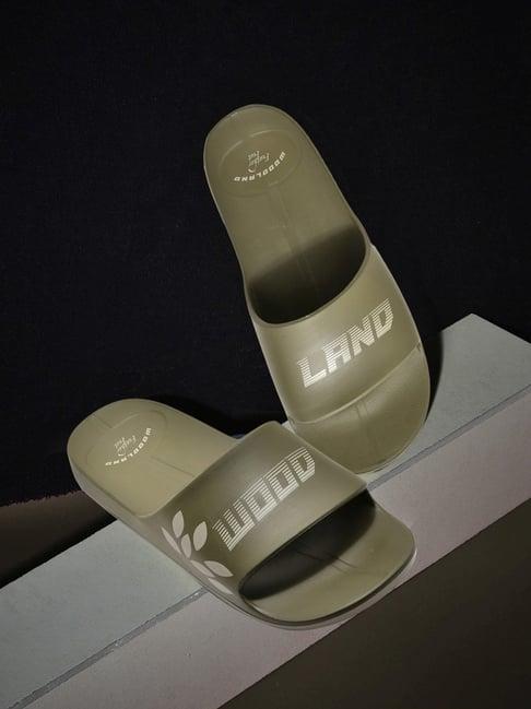 woodland men's olive slides