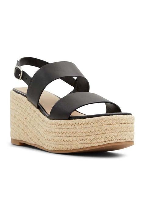 aldo women's keoni black back strap wedges