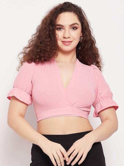 madame pink regular fit crop top