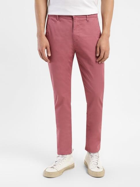 levi's 512 red cotton slim fit trousers