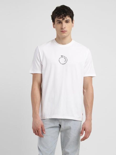 levi's white regular fit printed t-shirt