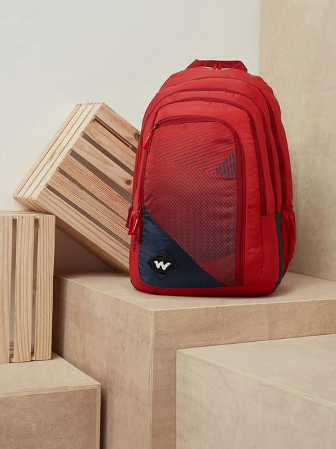 wildcraft colossal red polyester printed laptop backpack - 28 ltrs