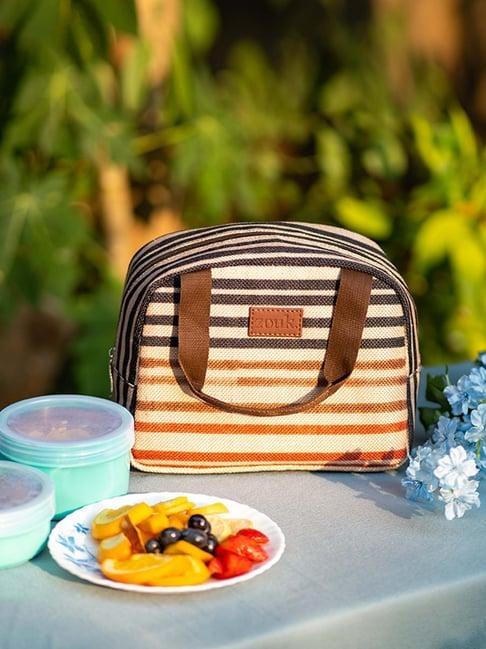 zouk multicolor striped lunch bag