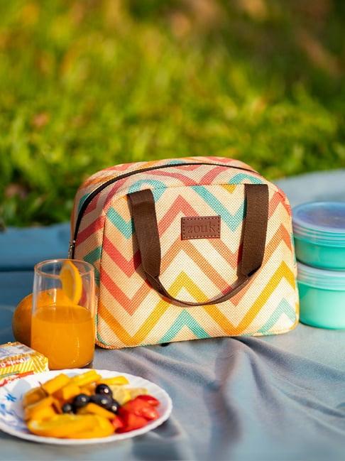 zouk multicolor geometric lunch bags