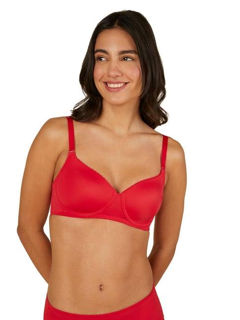 triumph red non-wired full coverage t-shirt bra