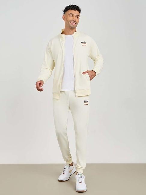 styli cream regular fit tracksuit