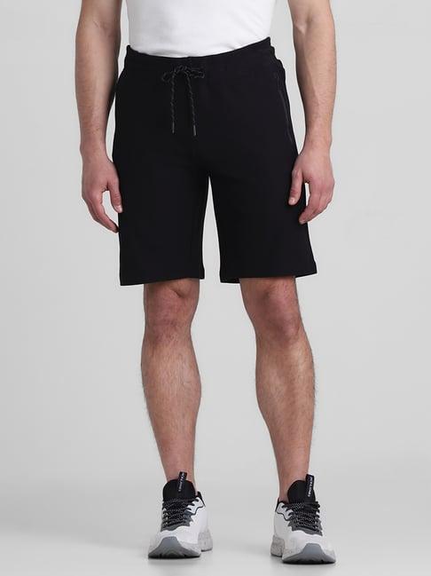 jack & jones jet black cotton regular fit shorts