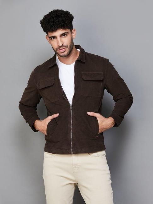 code by lifestyle tan cotton regular fit jacket