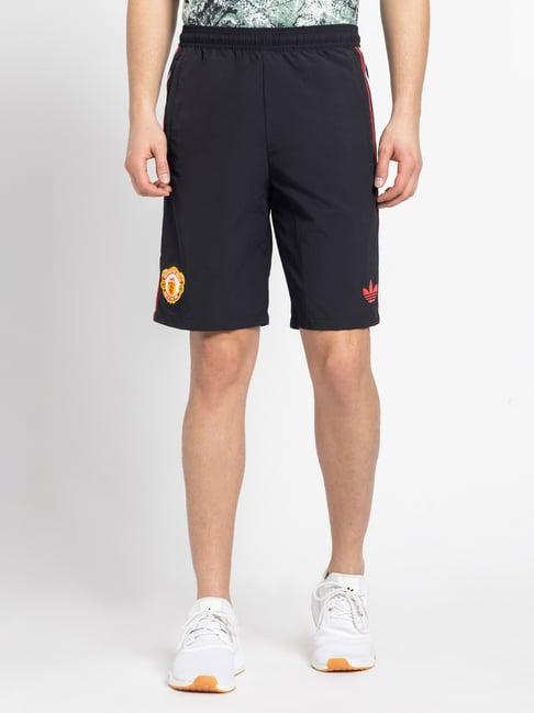 adidas manchester united x stone roses black regular fit football shorts